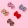 Hair Accessories Woolen Knitted Baby Clips Girl Bowknot Barrettes For Children Braid Hairpin Infant Party Side Pins R230608