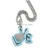 Pendant Necklaces Drip Oil Bubble Love Heart Necklace Men Women Lover Couple Jewelry Gift Drop Delivery Pendants Dhxke