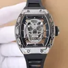 Orologio di alta qualità testa fantasma diamante personalità meccanica atmosfera specchio zaffiro tutti i materiali originali importati movimento sport tempo libero marchio di lusso