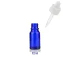 768pcslot 10ml flacon compte-gouttes en verre bleu vide flacons flacon de pipette de réactif liquide en verre avec compte-gouttes pour huile essentielle