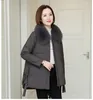 Women's Leather 2023 Sheepskin Women's Jacket Fur Collar Coats And Jackets Women 90% White Duck Down Female Cuero Ge