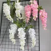 Decorative Flowers & Wreaths Artificial Flower Three Forks Wisteria Branch Home Wall Table Decor Beanflowers For Garden Wedding Hanging Craf