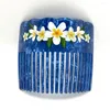 Hair Clips Women Combs With White Plumeria Flowers Various Colors Jewelry Accessories