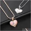 Подвесные ожерелья Lover Heart Custom Po Bling Мемориальная каркасная медаль подвески бросают ювелирные изделия Dhcwq