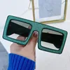 Sunglasses Square Design Women Glitter Shiny Large Frame China Glasses Females Rectangle Colorful Lens Outdoor Beach Goggle