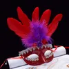 Party Masks 1Pcs Female princess half face masquerade feather mask 230607