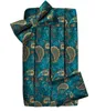 Bow Ties Teal Paisley Men's Tuxedo Cummerbund Silk Bow Tie Set Man Wedding Dress Midje elastisk midja för män Tuxedo Wide Belt Dibangu 230607