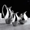 Vazen Nordic Vaas Gedroogde Bloemornamenten Creatief Gegalvaniseerd Zilver Keramiek Model Woonkamer Decoratie Cadeau