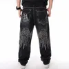 Hommes Jeans Homme Lâche Baggy Hiphop Planche À Roulettes Denim Pantalon Street Dance Hip Hop Rap Mâle Noir Pantalon Chinois Taille 30 230608