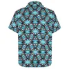 Men's Casual Shirts Hippy Floral Vacation Shirt Modern Retro Print Summer Men Stylish Blouses Short Sleeves Pattern Top Plus Size