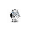 För Pandora Charms Authentic 925 Silver Pärlor Dingle Shape Dog Paw glittrande söt kycklingpärla