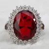 Wedding Rings Cellacity Silver 925 Jewelry Geometry Ruby Ring for Women Large Oval Gemstones Accessory Trendy Anniversary Gifts Size6 7 8 9 10 230608