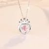 S925 collane di moissanite a pendente in argento sterling da donna Princess Small Design Collar Collar Fonte del tesoro colorato