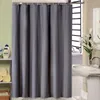Shower Curtains Solid Color Black Bath Curtain Simple Waterproof Dark Grey Shower Curtains Mildewproof For Bathroom with 12pcs Plastic Hooks 230607
