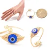 Cluster Rings Simples Copper Lucky Turkish Evil Eyes Ring Blue Geometric Open Design Jewelry Friends Drop Delivery Dhgarden Dhvon