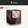 Boîtes de montres Embers Luxry Single Watch Winder Batterie Shaker en bois Boîte de montre Remontoir automatique Verre Boîte de rangement Mabuchi Motro 230607