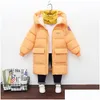 Donsjas Baby Jongens Jassen Winterjassen Kinderen Dikke Lange Kinderen Warme Bovenkleding Capuchon Voor Meisjes Snowsuit Overjas Kleding Effen Dr Dht6K