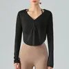 LU LU LEMONS Donna Yoga DSL Completo Esterno Esercizio all'aperto Fiess Abbigliamento da Corsa Casual Avvolgente per Adulti Abbigliamento Sportivo Manica Lunga Allentato Protezione Solare Indumenti V N