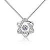 S925 Sterling Silver Pendant Women's Necklaces Moissanite Six Point Star Colored Treasure Collar Chain Manufacturer Source