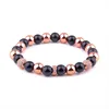 Hilo de piedra Natural, pulsera elástica de hematita de ónix negro para hombres y mujeres, cuentas Micro pavé CZ, pulseras saludables, regalo de joyería, hebras de cuentas