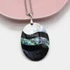 Chaînes Naturel Abalone Shell Collier Pendentif Forme Ovale Charmes Exquis Pour La Fabrication De Bijoux Bracelet À Faire Soi-même Boucles D'oreilles Fête De Mariage Cadeaux