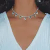 Kedjor Fashion Multilayer Butterfly Letter Pendant Necklace For Women Bling Rhinestone Choker Choker Jewelry Gift