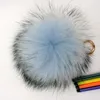 Keychains Ms.MinShu Raccoon Fur Key Chains Natural Ball Genuine Pompom Charm For Bag Pendant
