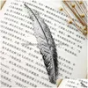 Bookmark Metal Feather Bookmarks Document Book Mark Label Golden Sier Rose Gold Office School Supplies Drop Delivery Business Indust Dhiey