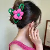 Lampadario penzolante New Rose Red Flower Hair Claw Acrilico Large Green Clip Hairpin Hairwear per le donne Coreano Shark Clamp Barrettes Accessori per capelli Z0608