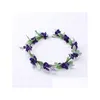 Tiaras 10 Pçs/lote Mulheres Lavanda Faixas de Cabelo Bohemia Headband Acessórios de Cabelo Roxo Para Noiva Casamento na Praia Touca Gota Entrega Dhq9W