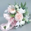 Decorative Flowers Wedding Bridal Bouquet Artificial Flower Bridesmaid Romantic-Silk Bride Holding Engagement Party Decoration