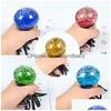 Decompressie Speelgoed Halloween Fidget Glitter Poeder Squishy Spider Mesh Squish Bal Anti Stress Ontluchting Ballen Squeeze Speelgoed Relief Anxi Dhtf9