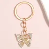 Butterfly Keychain Cute Animal Keychain Hollow Butterfly Crystal Key Ring Party Gifts For Kids DIY Handmade Jewelry