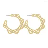 Boucles d'oreilles cerceaux jolis gold trou de placage de placage coup de poing à la frange irrégulière pour femmes fille bohême accessoire de bijoux moderne élégant