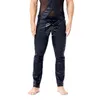 Hosen Sexy Männer Plus Größe PVC Glänzende Bleistift Hosen Patchwork Kunstleder Enge PU Glänzend Punk Bleistift Hosen Erotische Dessous homosexuell Tragen 54