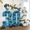 Other Event Party Supplies 73/100cm Blank Number Mosaic Balloon Frame DIY 0-9 Filling Box Large Number Foam Board for Birthday Anniversary Party Decoration 230608