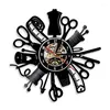 Väggklockor Symaskin quiltverktyg Rekordklocka med LED -belysning Skräddare Sömskyddsskylt hängande klocka Konstdekor