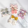 ヘアアクセサリー3pcs/lot girl bow headband baby floral printing headbands for Children Elastic Band Cotton幼児R230608