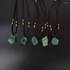 Pendant Necklaces BOEYCJR Natural Green Original Fluorite Necklace Chain Handmade Jewelry Ethnic Vintage Stone For Women