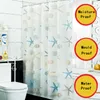 Занавески для душа узор звезды Peva для занавески для душа приморская ванная комната для ванной комнаты с крючками водонепроницаемая плесени аксессуары для ванной 230607