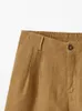 Vrouwen Shorts MD Zomer Mode Geplooide Linnen Effen Kleur Hoge Taille Casual Allmatch Woon-werkverkeer Rechte Wijde Pijpen Broek 230608