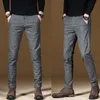 Брюки Ymwmhu, новинка 2023 года, деловые брюки, мужские клетчатые облегающие брюки, осенние и зимние брюки, модные мужские умные повседневные брюки, офисная одежда