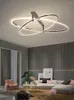 Lampadari a LED Art Lampadario a sospensione Lampadario moderno Soffitto creativo Sala da pranzo Soggiorno Camera da letto Appeso Lobby Anelli girevoli Apparecchi