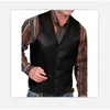 Men's Vests 2023 European And American Men's Fashion Vintage Vest Single-breasted Leather Jacket