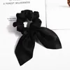 Altro 3,9 pollici donna seta Scrunchie elastici per capelli cravatte orecchie di coniglio fascia multicolore coda di cavallo fascia accessori per ragazze R230608