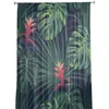 Vorhang, tropischer Dschungel, grüne Pflanze, Blumen, Blätter, Tüll, transparente Fenstervorhänge für Wohnzimmer, Schlafzimmer, Voile-Organza-Vorhänge