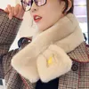 Halsdukar 2023 Matagorda koreansk mode cony hår halsduk plysch päls krage hög kvalitet pashmina kashmir gåva