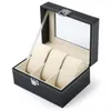 Uhrenboxen Hüllen 1 2 3 5 6 10 12 Gitter PU-Leder Box Case Halter Organizer für Quarzuhren Schmuck Display mit Schloss Gift271M