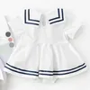 Rompers Summer Baby Girl Clothes Born Onesie Super Cute Naval Style Babykläder 0 till 24 månader 230608