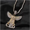 Pendant Necklaces Blingedout Animal Ceo 18K Goldplated Zircon Hip Hop Necklace Drop Delivery Jewelry Pendants Dhnss